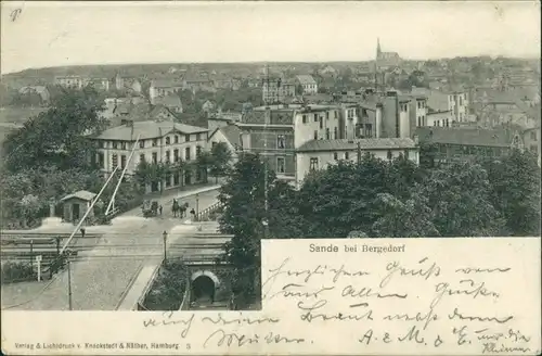 Ansichtskarte Sande Straßenpartie bei Bergedorf 1901 