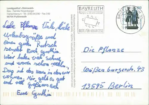 Pullenreuth Landgasthof Steinwald - Außen- und Innenansicht 1989