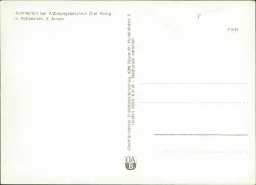 Pottenstein Illumination be Anbedeungsbeschluss Drei König - 6. Januar 1988
