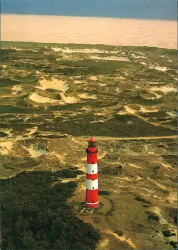 Ansichtskarte Insel Amrum Luftbild - Leuchttrum - Dünen mit Strand 1985
