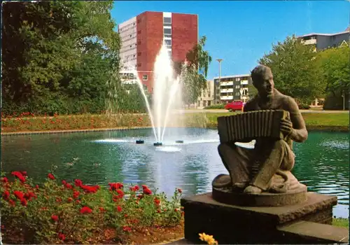 Ansichtskarte Wilhelmshaven Kurpark - Brunnen mit Fontäne 1987