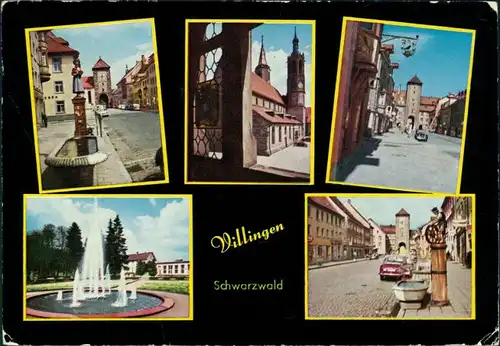 Villingen-Villingen-Schwenningen Brunnen, Kirche, Stadttor, Fontäne 1962
