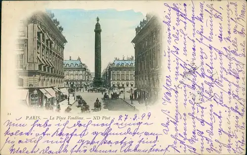 CPA Paris La Place Vendome 1899 