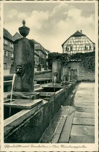 Ansichtskarte Beerfelden (Odenwald) Brunnen - Straßenpartie 1932