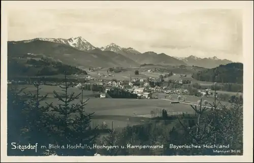 Ansichtskarte Siegsdorf Blick auf die Stadt 1927 