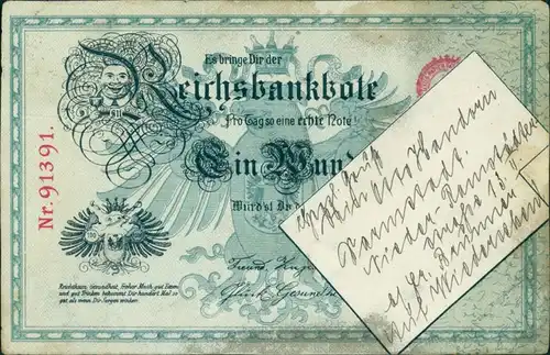   Künstlerkarten - handgefertigt 100 Reichsmark 1905 