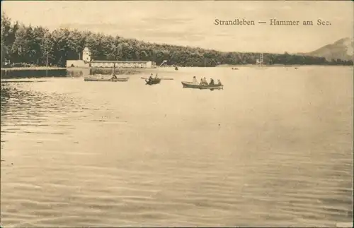 Postcard Hammer am See (Hamr na Jezeře) Strandleben 1922