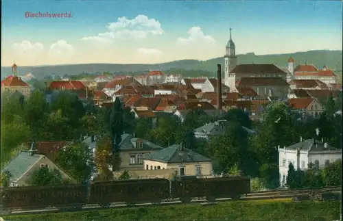 Ansichtskarte Bischofswerda Blick über die Stadt 1914