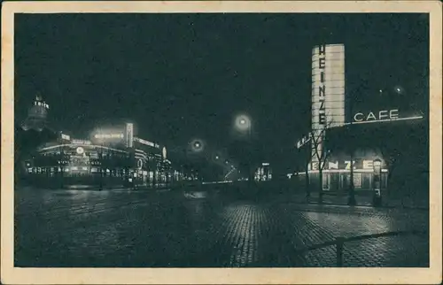 Ansichtskarte St. Pauli-Hamburg Reeperbahn bei Nacht Leuchtreklame 1928