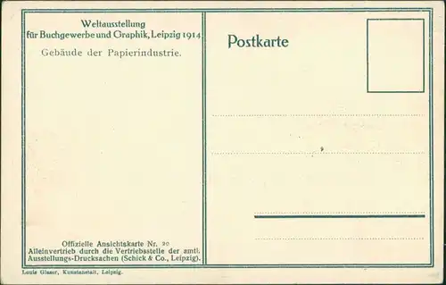 Ansichtskarte Leipzig Weltausstellung Buchgewerbe 1914 