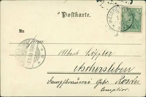 Ansichtskarte  Kleeblatt 3 Engel Mädchen 1900