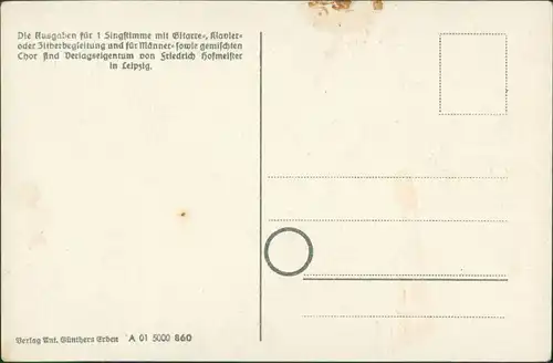 Ansichtskarte  Liedkarten (Anton Günther) Dr verliebta Bursch Erzgebirge 1928