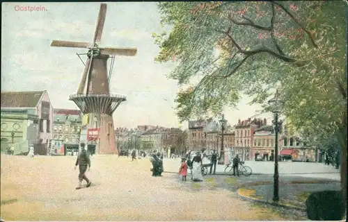 Postkaart Rotterdam Rotterdam Oostplein - Windmühle 1922