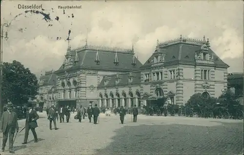 Ansichtskarte Düsseldorf Hauptbahnhof 1912