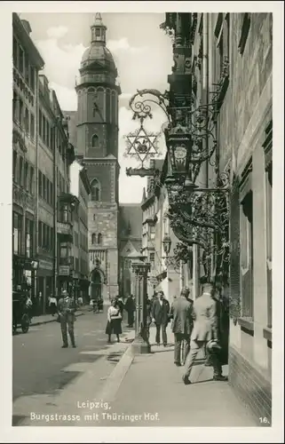 Ansichtskarte Leipzig Burgstraße - Thüringer Hof 1939