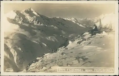Ansichtskarte Sölden (Ötztal) Skiläufer auf dem Festkogel 1932