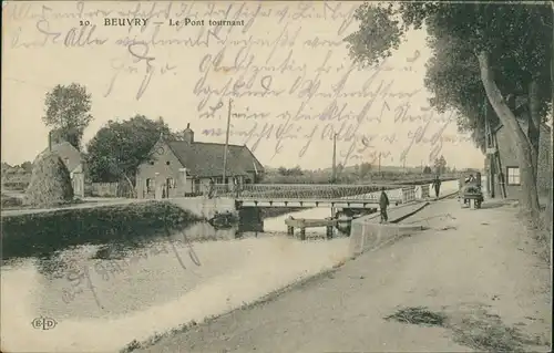 CPA Beuvry Le Pont tournant 1913