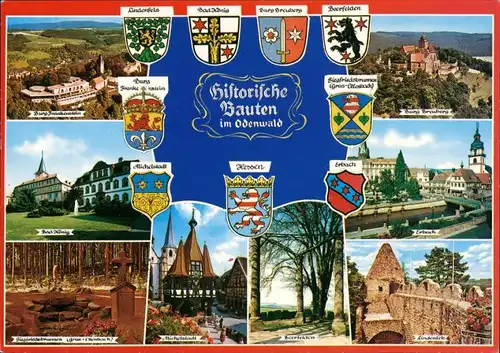 _Baden-Württemberg Odenwald (Mittelgebirge) - Burg Frankenstein, Brug Breuberg, Bad König, Erbach, Lindenfels 1989