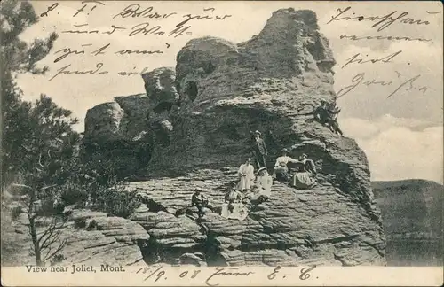 Postcard Joliet People at Mountain 1908