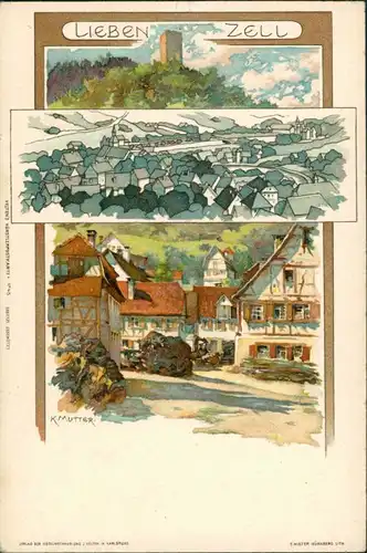 Ansichtskarte Bad Liebenzell 3 Bild Künstlerkarte: Stadt, Straße 1912 