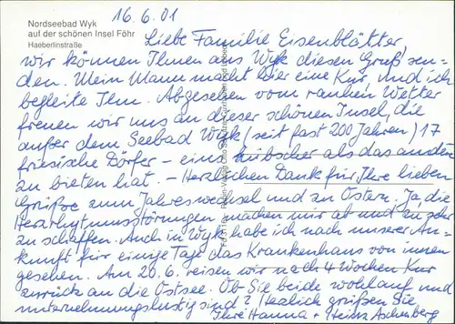 Ansichtskarte Wyk (Föhr) Haeberlinstraße 2001