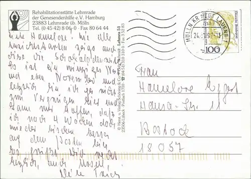 Ansichtskarte Lehmrade Rehabilitationsstätte 1997