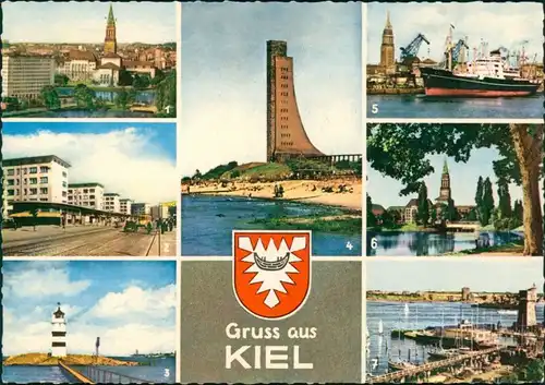 Kiel am ,,Kleinen Kiel", Holtenauer Strasse, Friedrichsorter Leuchtturm,  1975