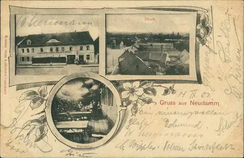 Postcard Neudamm (Neumark) Dębno Gaststätte Veranda Myśliborski  Soldin)   1901