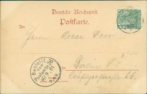 Postcard Neudamm (Neumark) Dębno Gaststätte Veranda Myśliborski  Soldin)   1901