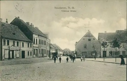 Postcard Neudamm (Neumark) Dębno Cüstrinerstraße Myśliborski (Kre Soldin)  1913