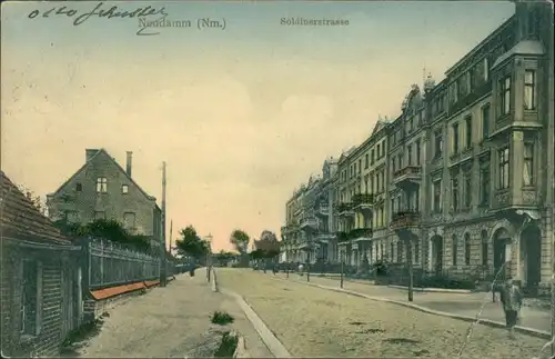Postcard Neudamm (Neumark) Dębno Soldiner Straße Myśliborski (Kr  Soldin)  1910
