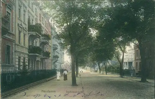 Postcard Neudamm (Neumark) Dębno Soldiner Straße Myśliborski (Kr Soldin)  1911