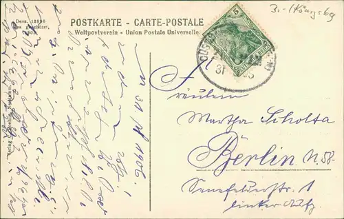 Postcard Neudamm (Neumark) Dębno Soldiner Straße Myśliborski (Kr Soldin)  1911