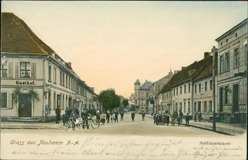 Postcard Neudamm (Neumark) Dębno Soldiner Straße Myśliborski (Kr  Soldin)  1905