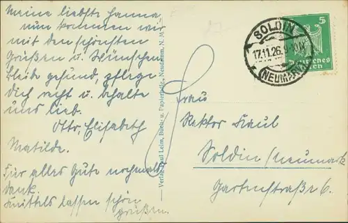 Postcard Neudamm (Neumark) Dębno FriedrichstraßeMyśliborski  Soldin)   1926