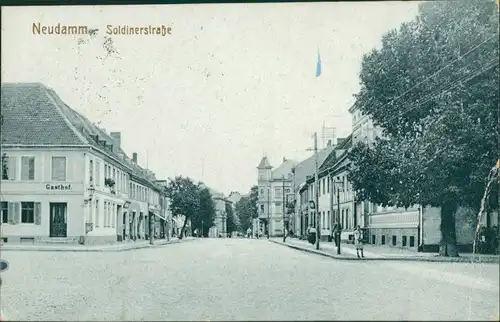 Postcard Neudamm (Neumark) Dębno Soldiner Straße Myśliborski (Kr Soldin)  1923