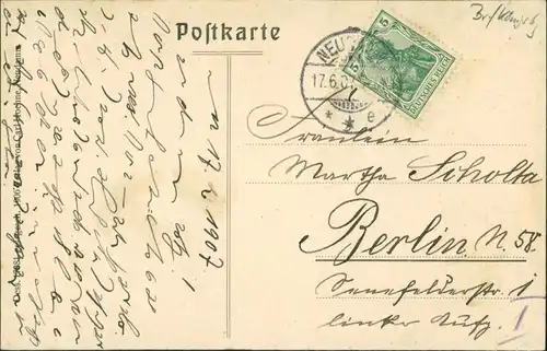 Postcard Neudamm (Neumark) Dębno Soldiner Straße Myśliborski    Soldin)  1907
