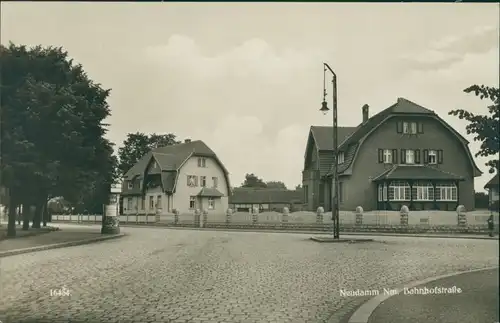 Postcard Neudamm (Neumark) Dębno Bahnhofstraße Myśliborski (Kreis Soldin)  1929