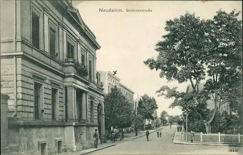 Postcard Neudamm (Neumark) Dębno Soldiner Straße Myśliborski  Kr. Soldin)  1908