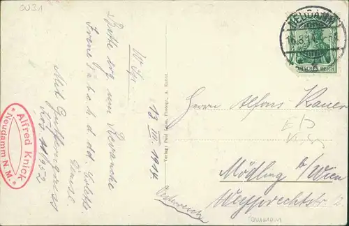 Postcard Neudamm (Neumark) Dębno Krankenhaus Myśliborski (Kreis Soldin)  1914