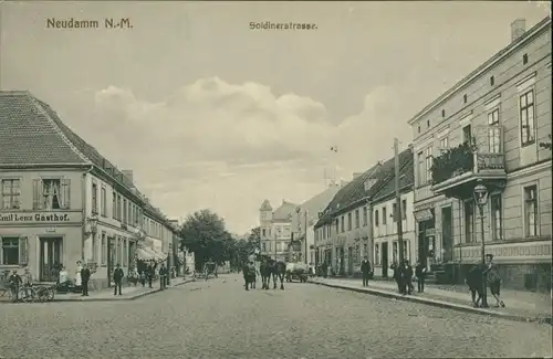 Postcard Neudamm (Neumark) Dębno Soldiner StraßeMyśliborski (Kr Soldin)   1910