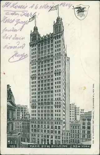 Postcard Manhattan-New York City Park Row Building 1904 