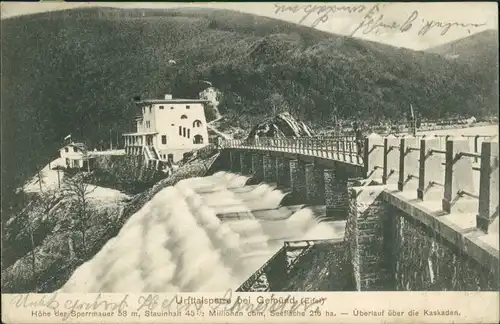 Ansichtskarte Schleiden-Gemünd Überlauf - Urfttalsperre 1907