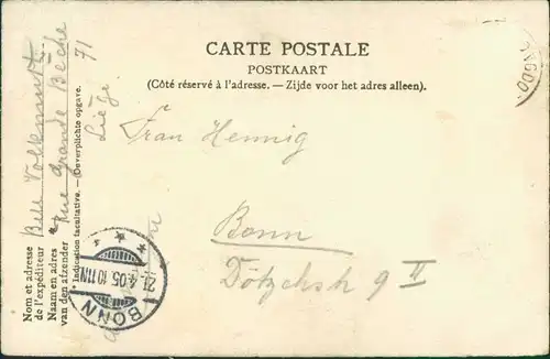 Postkaart Lüttich Luik / wallonisch: Lîdje Degres St.-Pierre 1905