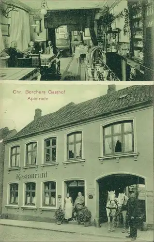Postcard Apenrade Aabenraa Åbenrå 2 Bild: Gasthaus u. Saal b Flensburg 1909