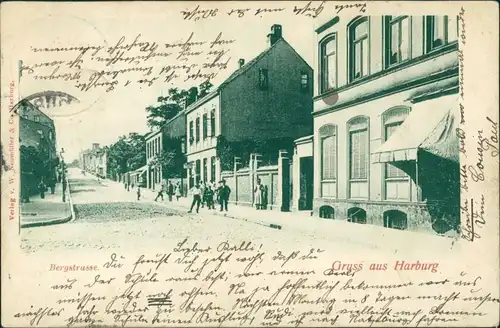 Ansichtskarte Harburg-Hamburg Partie in der Bergstrasse 1900