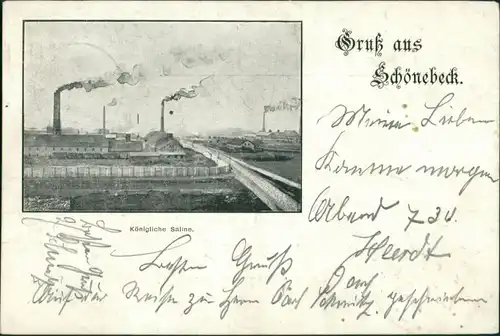 Ansichtskarte Schönebeck Fabrikanlage - Königliche Saline 1899 