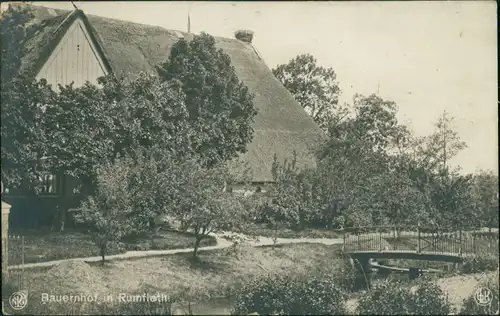 Ansichtskarte Rumfleth b. Steinburg Partie am Bauernhof b1925 