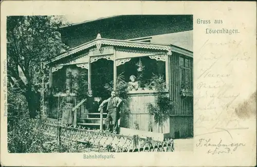 Ansichtskarte Löwenhagen-Niemetal Bahnhofspark  b Göttingen 1904