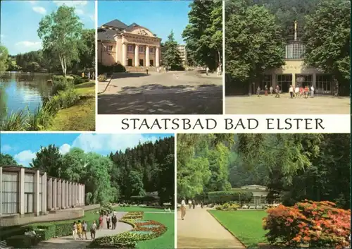Bad Elster Gondelteich, Kurtheater, Marienquelle, HO-Badecafé, Wandelhalle g1981